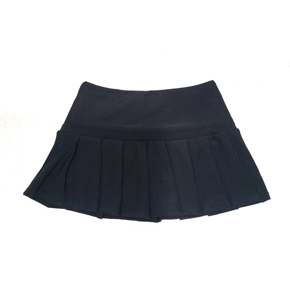 Free Haven Black Pleated Mini Skort Skirt Buckle Detail Women’s